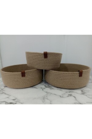 Wicker Basket 3-Piece Handmade Organizer Bathroom Organizer Multi-Purpose Organizer - Madam