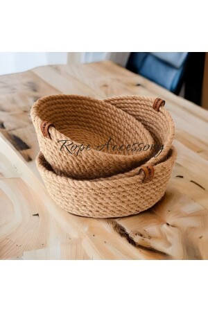 Wicker Basket 3-Piece Organizer- 3-Piece Basket Set- Jute Basket - Rope Accessory