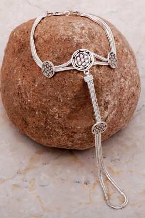 Wicker Braided Flower of Life Silver Shahmeran 83 SHM83 - Sümer Telkari