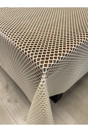 Wicker Pattern Luxury PVC Removable Tablecloth Cream - Yıldızhome