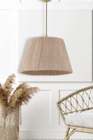 Wicker String Bohemian Chandelier Wicker Brown EV-345 - EvLight