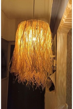 Wicker Tassel Chandelier Raffia Bohemian Chandelier Winter Garden Space Design - Retro Home Design