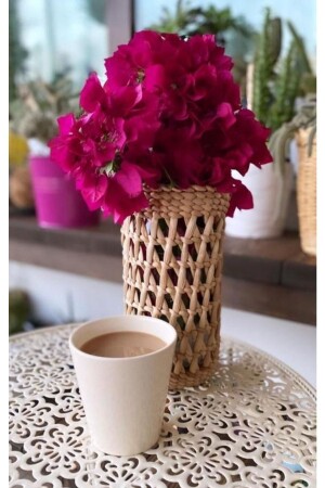 Wicker Vase Model Decorative Accessory - Süs Dükkanı