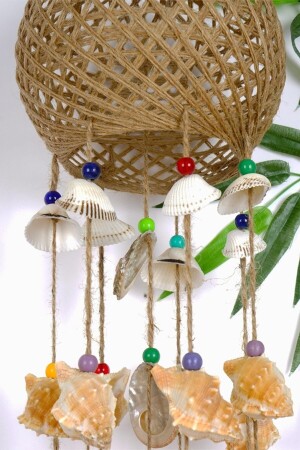 Wind Chime Wicker Cage Large Seashell Tree Ornament EY0790 - Kumbaraavm