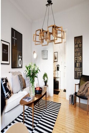 Window 3-Piece Wooden Chandelier 009 - Zuhal Aydınlatma