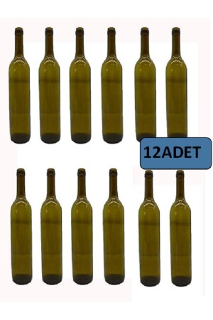 Wine Bottle, Glass Oil Bottle with Cork Cap 750 ml 12 Pieces Izal Home ŞRP001 - Şişecam