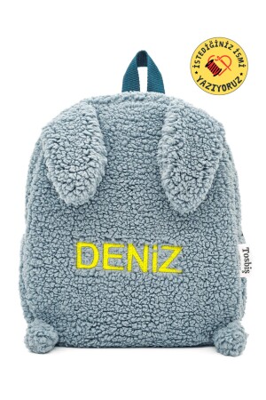 [Wir schreiben den Namen, den Sie wollen] Kaninchen-Mint-Kinderrucksack für 0–8 Jahre – Kindergarten- und Kindergartentasche - Tosbiş