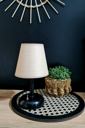 Wireless Lampshade - Table Lamp for Cafe Hotel Restaurant - Battery Operated Lampshade with Cream Fabric Head - Bubihome