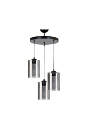 Wohnzimmer - Küche - Schlafzimmer Moderner Dreifach-Hängelampen-Kronleuchter aus Rauchglas DORA 3tlg - Modavize