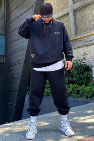 Women Men Black Gray Anthracite Plus Size Oversized Sweatpants - La Gizzia