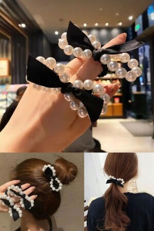 Women's 2-Piece Pearl Bow Model Elastic Buckle - Diloshtrend Design