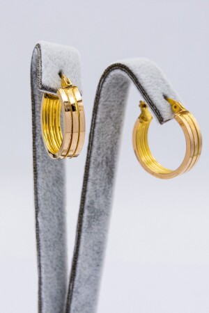Women's 22 Carat Gold Pen Hoop Earrings Lkskp812 - Latif Kuyumculuk