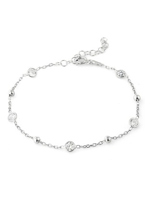 Women's 925 Sterling Silver Bracelet with Stone Ball Detail - Elika Silver