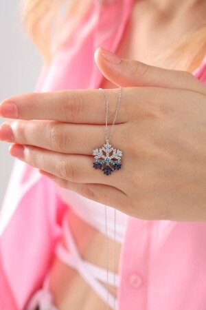 Women's 925 Sterling Silver Chain Color Transition Snowflake Necklace bilsen24 - Bilsen Store