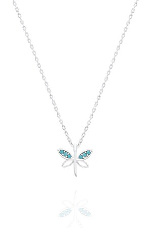 Women's 925 Sterling Silver Chain Turquoise Stone Minimal Dragonfly Necklace bilsen73 - Bilsen Store
