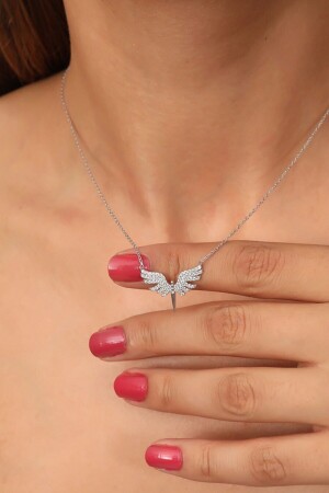 Women's 925 Sterling Silver Chain White Stone Michael Angel Necklace jewelry1 - Bilsen Store