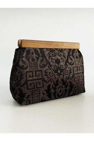 Women's Black Authentic Pattern Clutch Bag HYBETN01 - HEYBE'S
