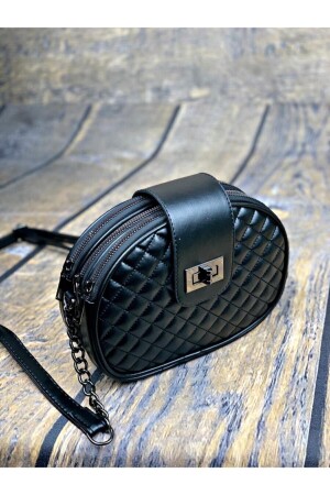 Women's Black Bag with 3 Compartments - Elegant