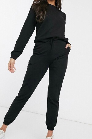Women's Black Cotton Pajama Set - Trendseninle