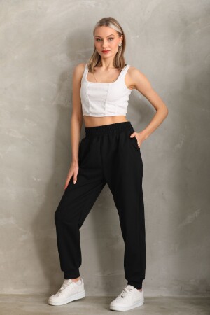 Women's Black Extra High Waist Belted Seasonal Jogger Sweatpants - Mandlyz