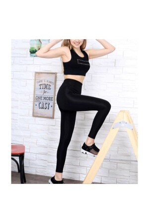 Women's Black Extra High Waist Shiny Disco Tights - Genel Markalar