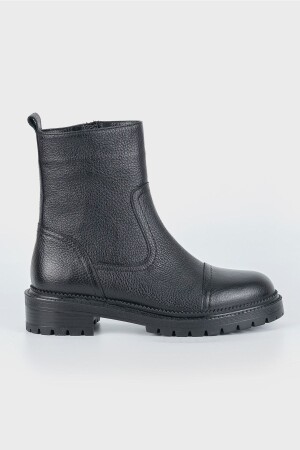 Women's Black Genuine Leather Boots & Booties Size 35-41 - Tunaelli