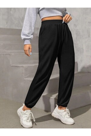 Women's Black Loose Jogging Sweatpants - Mandlyz
