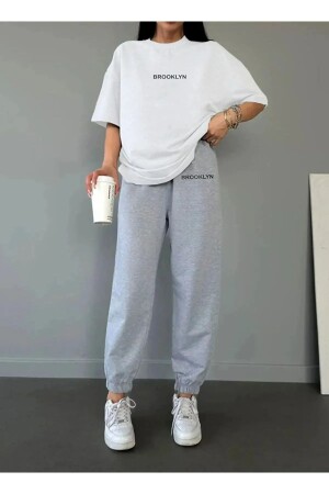 Women's Brooklyn Printed Sweatshirt Bottom Top Tracksuit Set - Modern Moda