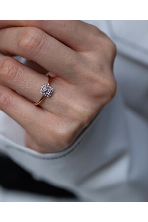 Women's Cornet Baguette Wire Pink Diamond Ring T1564. - Reis Kuyumculuk