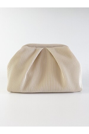 Women's Cream Pleated Clutch Hand Bag - Heybe's