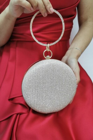 Women's Cupra Gold 259 Gold Silvery Chain Strap Evening Dress Clutch Portfolio Bag - NAZART
