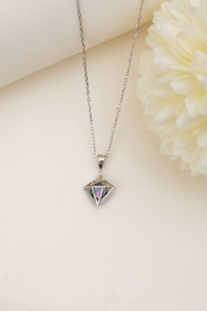 Women's Diamond Model 925 Sterling Silver Necklace - Elika Silver