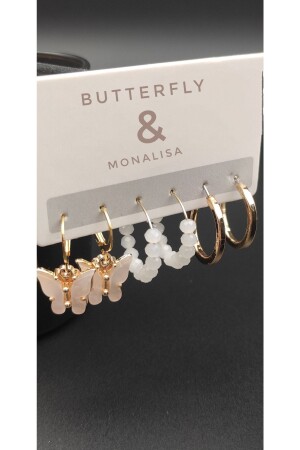 Women's Dusty Pink Butterfly 6-Piece Earring Set - Monalisatoka