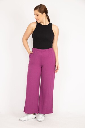 Women's Fujya Plus Size Wide Leg Tracksuit Bottom 65n35988 - Şans