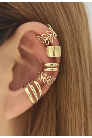 Women's Gold 5-Piece Cartilage Earring Set - Monalisatoka