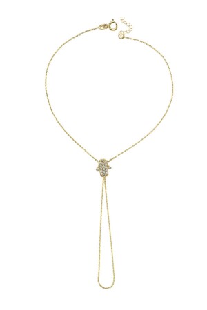 Women's Gold Fatma's Hand Shahmeran Bracelet VK0388 - Glorria