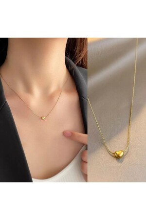 Women's Gold Minimal Heart 100% Brass Necklace - Monalisa