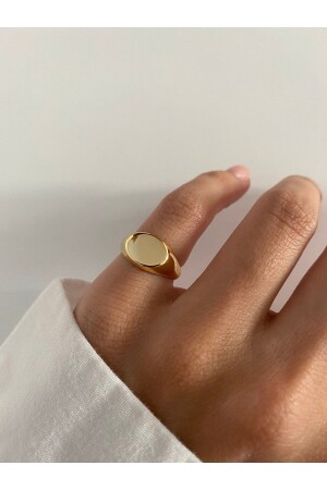 Women's Gold Oval Little Finger Knight Ring - Ringbox