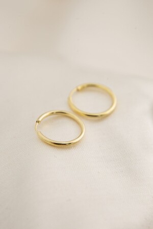 Women's Gold Plated Hoop Silver Earrings 925 Sterling - Elika Silver