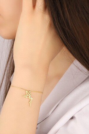Women's Gold Plated Tinkerbell Nymph 925 Sterling Silver Bracelet - Lia Berto