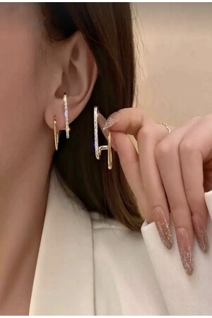 Women's Gold Zircon Earrings - Monalisatoka