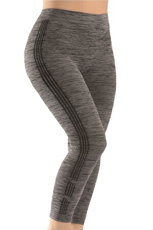 Women's Gray Melange Striped Tights NBB 9363 - Nbb