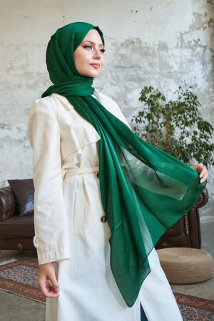 Women's Green Janjan Chiffon Evening Dress Shawl - Ayşen Scarf
