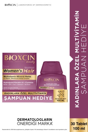 Womens Hair 30 Tablet + Seyahat Boy Multivitamin Şampuan Hediye - Bioxcin