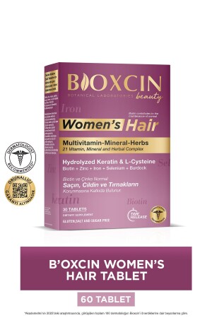 Womens Hair 30 Tablets - Keratin Collagen Biotin Zinc Iron Selenium Widow L Cysteine. - Bioxcin