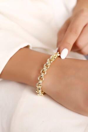 Women's Hallow Chain Silver Bracelet with Three Color Options - Sariaslan