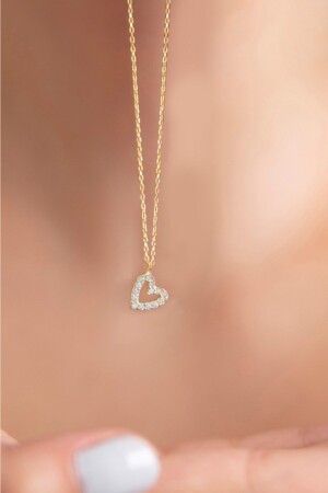 Women's Heart Model 925 Sterling Silver Necklace ELKSLVR7247 - Elika Silver