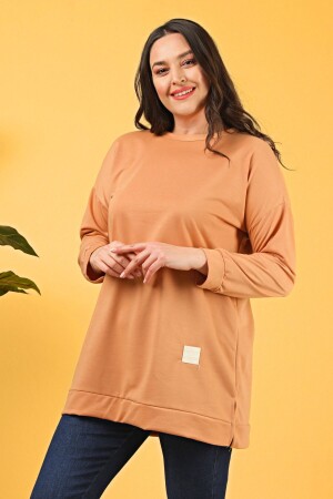 Women's Hijab Clothing Large Size Tunic Two Thread Tan - Ferace