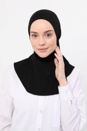 Women's Hijab Practical Neck Collar Hijab - Sports Bonnet - Black - Altobeh
