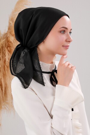 Women's Hijab Underwear Headscarf 100% Cotton Black - Melodi Scarf